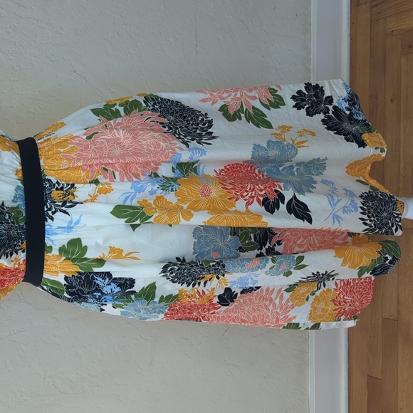 Zara Basic Collection Floral Print Elastic Waist Cap Sleeve Midi Dress Size XS - Picture 6 of 11